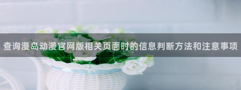 热门连载动漫:查询漫岛动漫官网版相关页面时的信息判断方法和注意事项