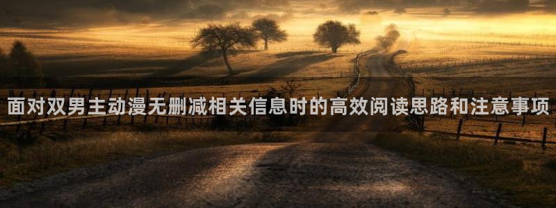战斗动漫:面对双男主动漫无删减相关信息时的高效阅读思路和注意事项